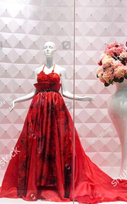 stock-photo-red-female-dress-on-mannequin-176409911